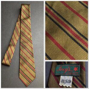 Vintage Ivey's All Silk Mens Striped Repp Tie Narrow Academia Retro Grandpa Dad